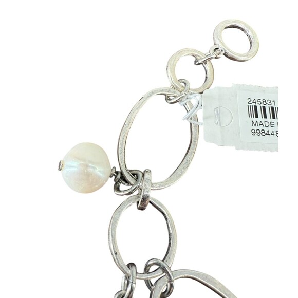 J. Jill Multi-Charm Bracelet Metal Blue Rising Tides Shell Fish Turtle Sea Life - Picture 4 of 14